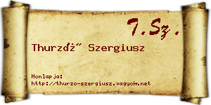 Thurzó Szergiusz névjegykártya